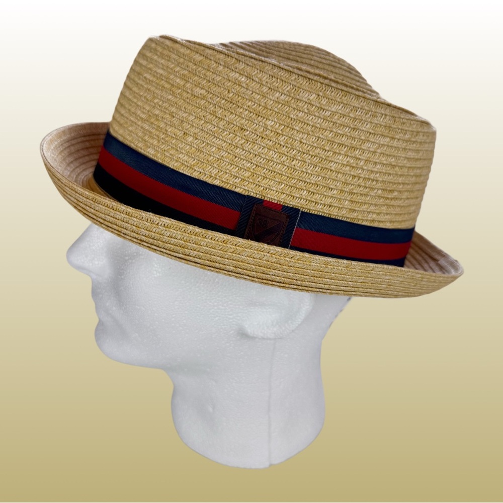 Cremieux Fedora with Blue/Red “38” Band Resortwear Casual Vacation Golf - Picture 3 of 9